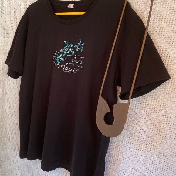 Anvil "Maui" Cotton T-Shirt Black XL - Picture 5 of 10